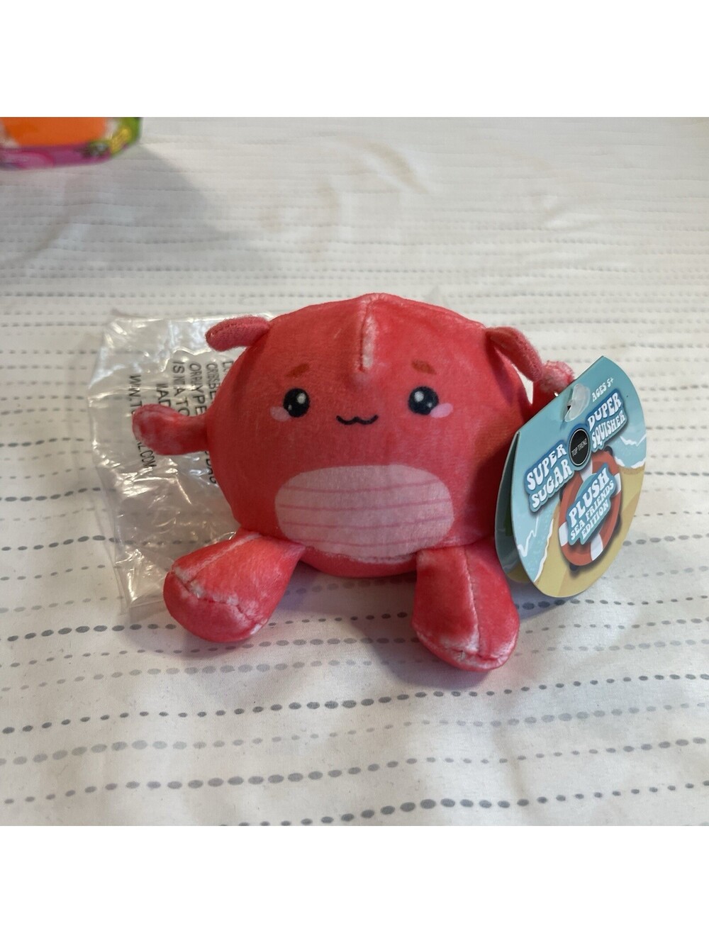 Squishy Top Trenz Super Duper Sugar Squisher Plush Sea Friends Larry Lobster NEW